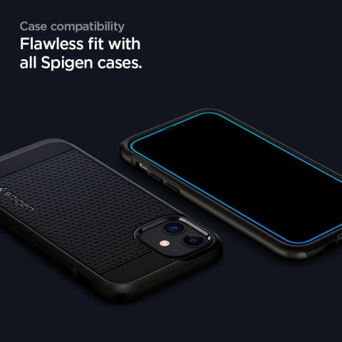 iPhone 12 / 12 Pro Black Spigen Alm Glass FC 2-Pack iPhone 12 / 12 Pro Black Spigen Alm Glass FC 2-Pack